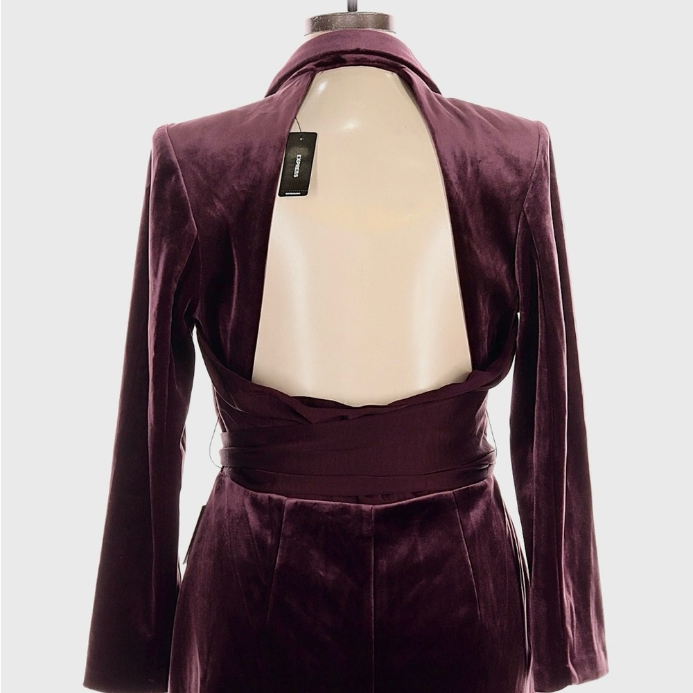 Express Deep Purple Velvet Robe - Picture 4 of 5